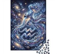 Aquarius Zodiac 1000 Piece Jigsaw Puzzle,Premium Cardboard,Great Gifts,Educational Toy,Whimsical Challenge,Home Wall Decor,Adults & Kids 14+,Stress Relief 52x38cm