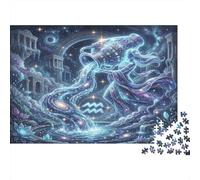Aquarius Zodiac 1000 Piece Jigsaw Puzzle,Premium Cardboard,Impossible Challenge,Educational Toy Constellation,Gift Idea,Stress Relief,Home Wall Decor,Adults & Kids 14+ 70x50cm