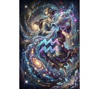 Aquarius Zodiac 1000 Piece Jigsaw Puzzle,Stress Relief,Adults & Kids 14+,Home Wall Decor,Whimsical Challenge,Great Gifts,Premium Cardboard,Educational Toy 70x50cm