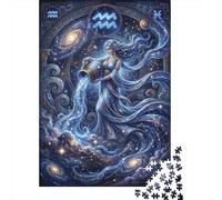 Aquarius Zodiac 1000 Piece Jigsaw Puzzle,Whimsical Challenge,Gift Idea,Educational Toy,Premium Cardboard,Home Wall Decor,Adults & Kids 14+,Stress Relief 70x50cm
