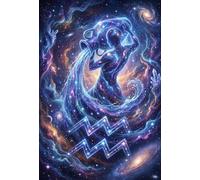 Aquarius Zodiac 500 Piece Wooden Jigsaw Puzzle,Impossible Challenge,Stress Relief,Home Wall Decor,Great Gifts,Wood,Adults & Kids 14+,Educational Toy (52x38cm)