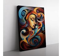 Aquarius Zodiac Abstract Art Canvas Print for Living Room Bedroom Home Office Décor, Wall Art Picture Ready to Hang, 76x50 cm (30x20 Inch)