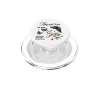 Aquarius Zodiac Butterfly Botanical Illustration PopSockets PopGrip for MagSafe