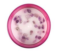 Aquarius Zodiac Candle with Bergamot & Mandarin Fragrance, Amethyst Crystal Chips - Spiritual Aquarian Power Stone