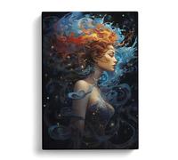 Aquarius Zodiac Canvas Wall Art Print 30x20 Inch