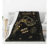 Aquarius Zodiac Gifts for Women Moon Constellation Throw Blanket Astrology Decor Witchy Aquarius Birthday Gifts Gothic Soft Blanket 60"X50"
