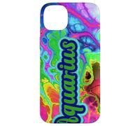 Aquarius Zodiac Sign Abstract Color Swirl Graphic Case for iPhone 14 Plus