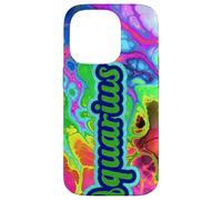 Aquarius Zodiac Sign Abstract Color Swirl Graphic Case for iPhone 14 Pro