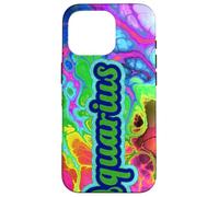 Aquarius Zodiac Sign Abstract Color Swirl Graphic Case for iPhone 16 Pro