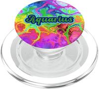 Aquarius Zodiac Sign Abstract Color Swirl Graphic PopSockets PopGrip for MagSafe