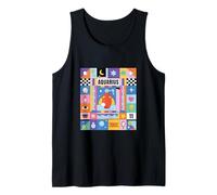 Aquarius Zodiac Sign Bauhaus Style - Modern Astrology Art Tank Top