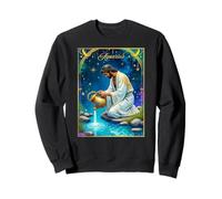 Aquarius Zodiac Sign Under a Starry Sky Sweatshirt