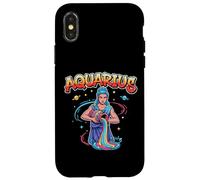 Aquarius Zodiac Sign Water Bearer Horoscope Graffiti Case for iPhone X/XS