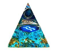 Aquarius Zodiac Style Orgonite Pyramid with Healing Crystal Reiki Energy Protection Planet Sphere Orgone Meditation Pyramide with Blue Quartz