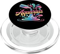 Aquarius Zodiac Water Bearer Color Splash Horoscope PopSockets PopGrip for MagSafe