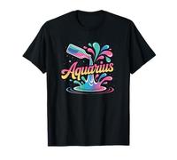 Aquarius Zodiac Water Bearer Color Splash Horoscope T-Shirt
