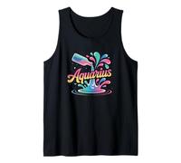 Aquarius Zodiac Water Bearer Color Splash Horoscope Tank Top