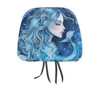 AquariusZodiac Sign Funny Car Headrest Cover Auto Front/Rear Seat Head Rest Protector Universal Fit Most Cars