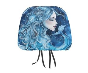 AquariusZodiac Sign Funny Car Headrest Cover Auto Front/Rear Seat Head Rest Protector Universal Fit Most Cars