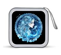 AquariusZodiac Sign Funny CD Case 40 Capacity DVD Holder Portable Storage Disc Binder Wallet for Car Home Travel