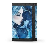 AquariusZodiac Sign Funny Trifold Wallet RFID Blocking Front Pocket Wallets with ID Window Gifts for Men Women