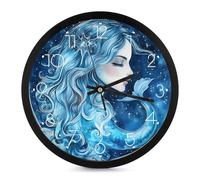 AquariusZodiac Sign Modern Wall Clock 10 Inch Non Ticking Silent Quartz Round Clocks for Home Office Decor