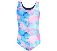 Aquarti Girls' One Piece Swimsuit with Open Back Print, Tie Dye/Dark Blue/Blue/Purple/Pink, 152