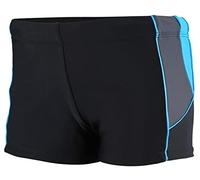 Aquarti Men’s Short Swim Trunks with Contrast Piping, 07 Black/Graphite/Blue, 3XL