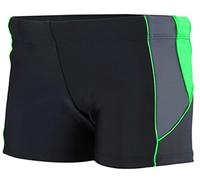 Aquarti Men’s Short Swim Trunks with Contrast Piping, 07 Black/Graphite/Green, 3XL