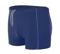 Aquarti Men’s Short Swim Trunks with Contrast Piping, Dark Blue/Blue, 4XL