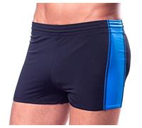 Aquarti Men's Swimming Shorts with Adjustable Drawstring, Black/Blue, 6XL