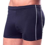 Aquarti Men's Swimming Shorts with Adjustable Drawstring, Black/Ecru, 5XL
