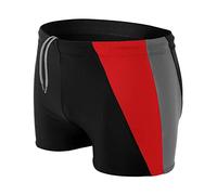 Aquarti Men's Swimming Shorts with Drawstring Aquashorts, Black/Graphite/Red, 3XL