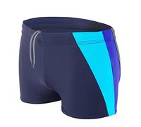 Aquarti Men's Swimming Shorts with Drawstring Aquashorts, Dark Blue/Cornflower Blue/Turquoise, XL