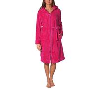 Aquarti Women's Bathrobe Hooded with Long Zipper, Amaranth, XL