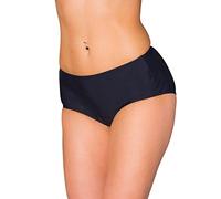Aquarti Women's Bikini Bottom with Mid Waist and Wide Sides, Black, 8