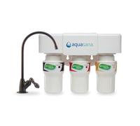 Aquasana 3-Stage Under Sink Water Filter System - Kitchen Counter Claryum Filtration - Filters 99% of Chlorine - Oil-Rubbed Bronze Faucet - AQ-5300.62