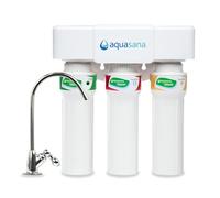 Aquasana Under Sink Water Filter System - Reduces PFAS, Lead, & Chlorine in Drinking Water - Under Counter Claryum Filtration for Kitchen - 3-Stage Max Flow - Chrome Faucet - AQ-5300+.56