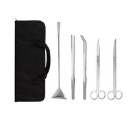 Aquascaping Tools 5 in 1 Kit Aquarium Scissors Plant Tools Curved & Straight Scissor Tweezers Spatula Stainless Steel Anti Rust Aquascape Tools for Fish Tank