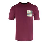 Aquascutum Active Check Pocket Burgundy T-Shirt - M - M