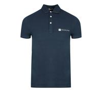 Aquascutum Aldis Crest Block Logo Polo Shirt - Navy Blue - S