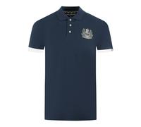 Aquascutum Branded Collar Polo Shirt - Navy Blue - M