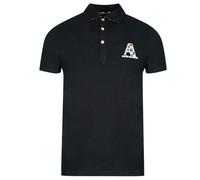 Aquascutum Check A Logo Polo Shirt - Black - S
