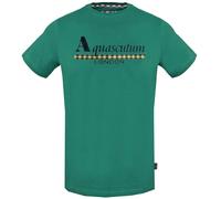Aquascutum Check Strip Logo T-Shirt - Green - S