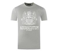 Aquascutum Large Bold London Aldis Brand Logo T-Shirt - Grey - M