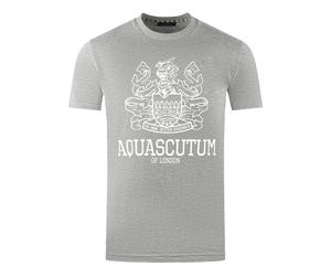 Aquascutum Large Bold London Aldis Brand Logo T-Shirt - Grey - M
