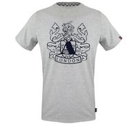 Aquascutum Large Shield Aldis Logo T-Shirt - Grey - M