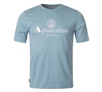 Aquascutum Mens Active Big Logo Blue T-Shirt Cotton - Size Small