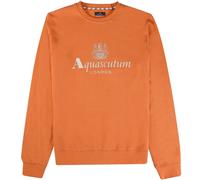 Aquascutum Mens Active Big Logo Orange Sweatshirt Cotton - Size Small