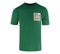 Aquascutum Mens Active Check Pocket Hunter Green T-shirt Cotton - Size X-Large